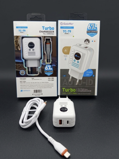 آداپتور فست شارژر ۶۷ وات برند Soloffer مدل TC-79 (اورجینال+ گارانتی)